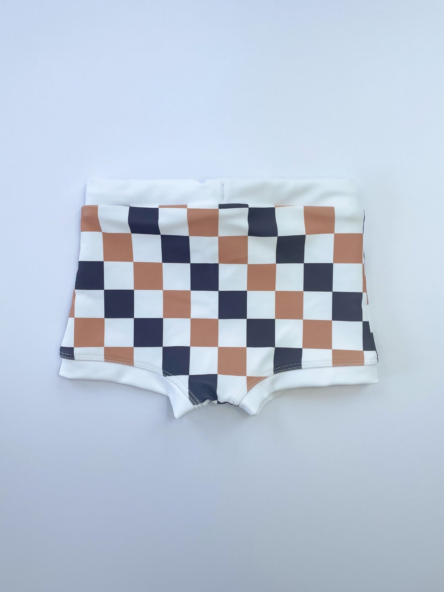 BANKSY SURF TRUNKS | COCOA CHECKERED