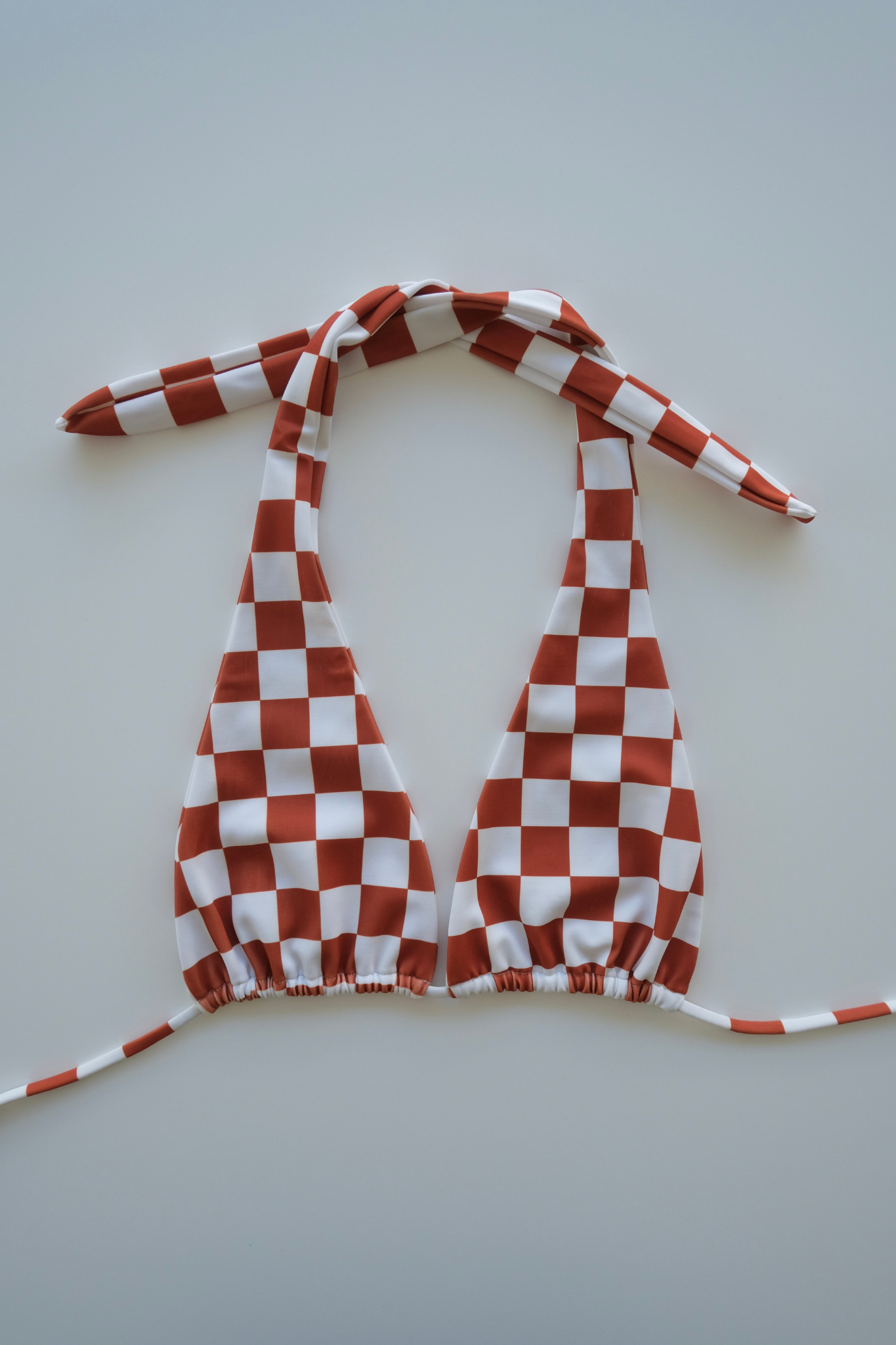 [SAMPLE] CABO BIKINI TOP | TANGERINE CHECKERED XS