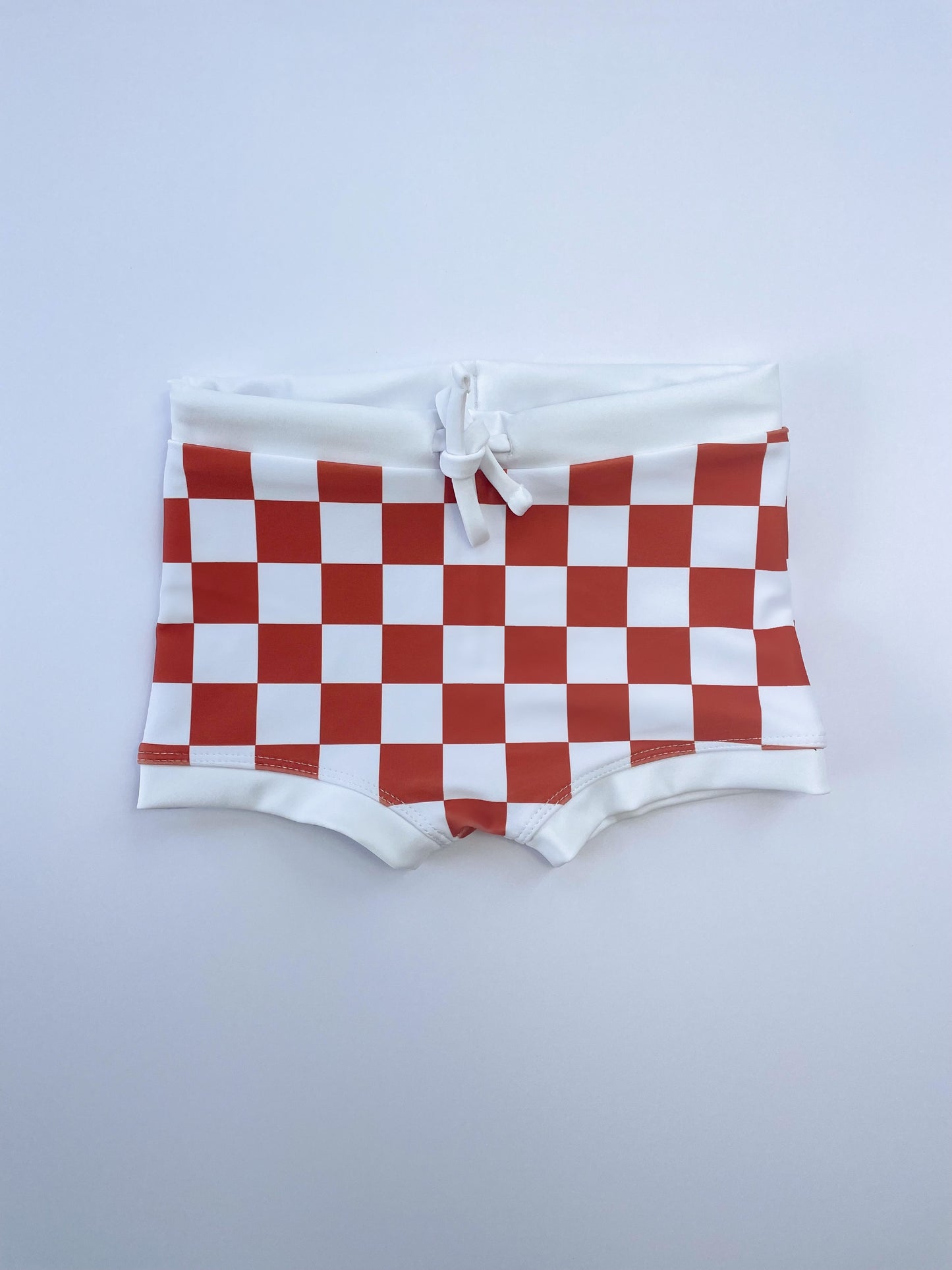 BANKSY SURF TRUNKS | TANGERINE CHECKERED