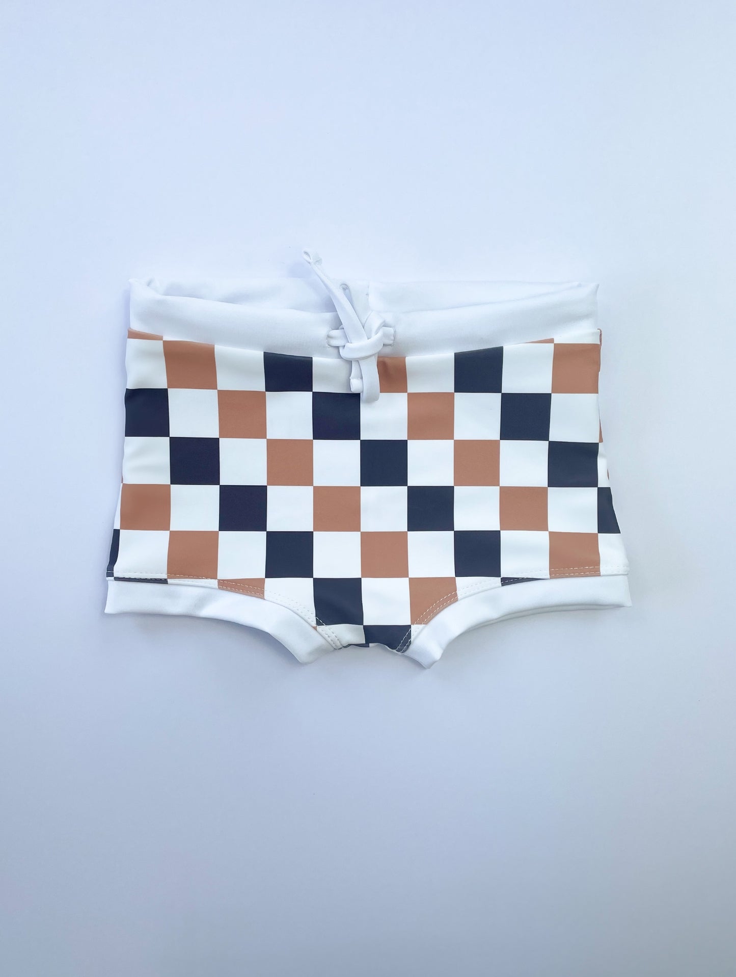 BANKSY SURF TRUNKS |  COCOA CHECKERED