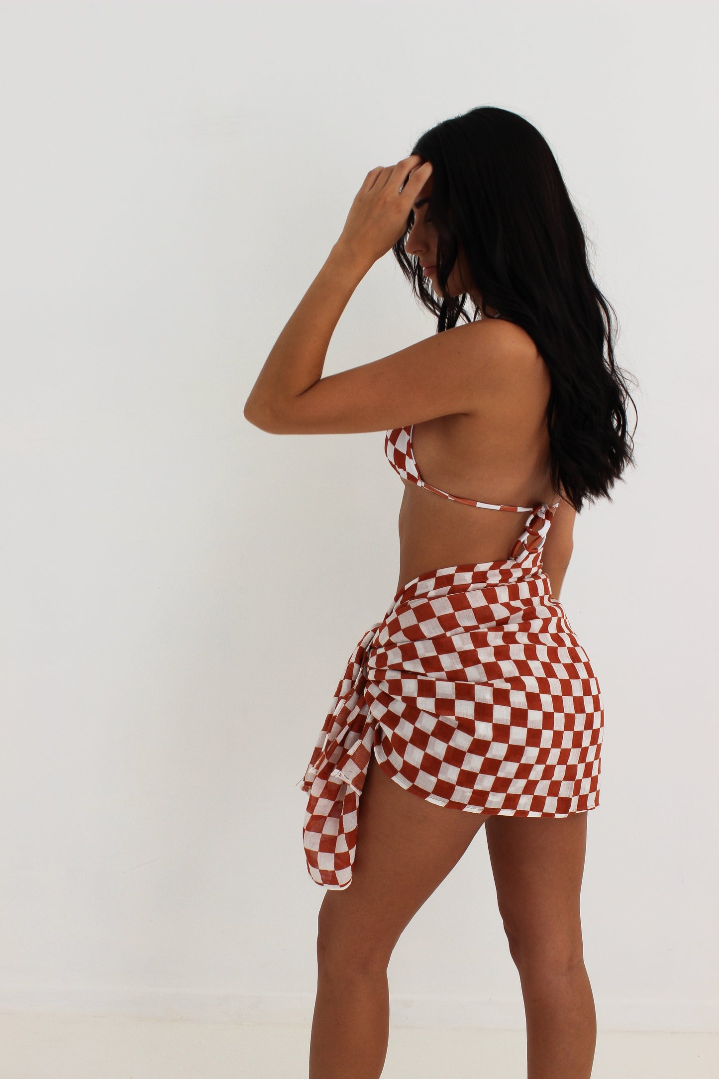 VACAY SARONG | TANGERINE CHECKERED